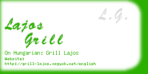 lajos grill business card